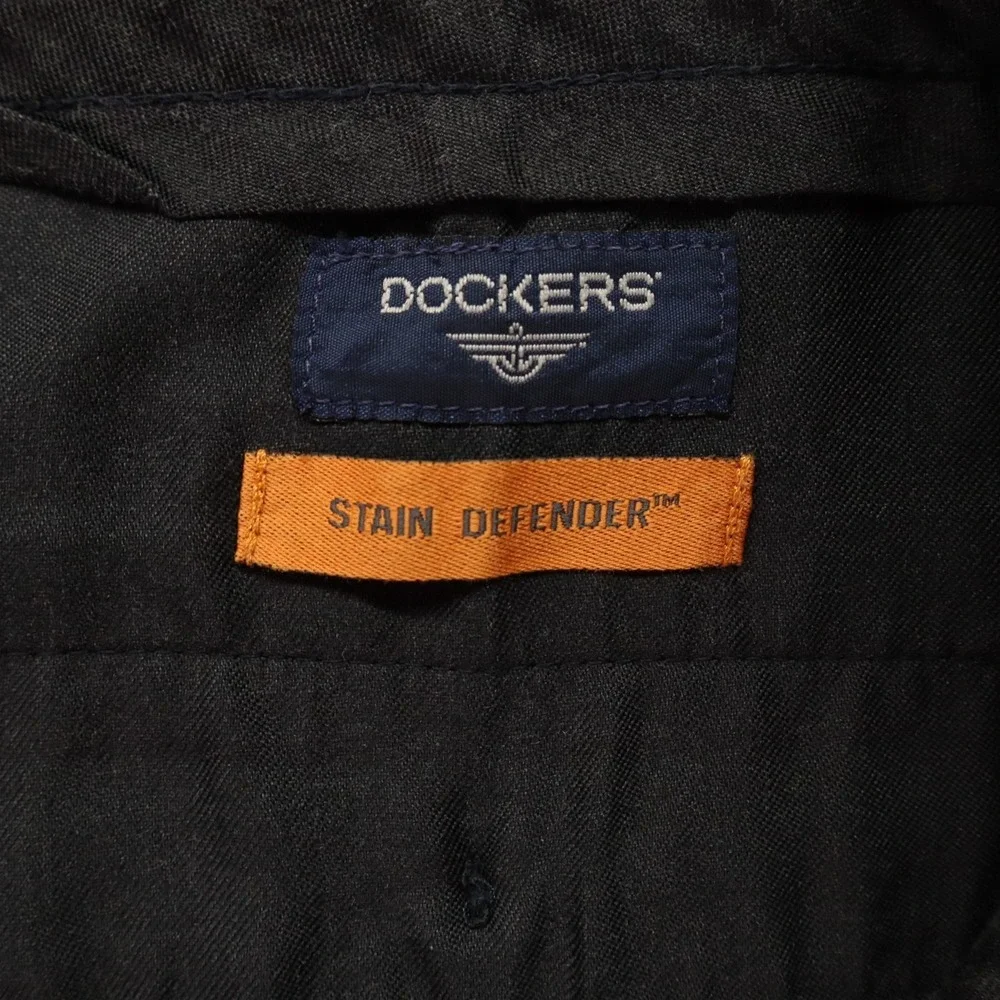 Dockers‎ Pants Mens 38x34 Stain Defender Khaki Business Cuffed Pleated Dark Gray